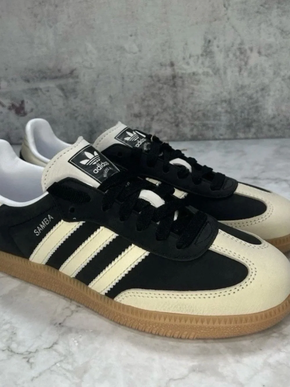 adidas Samba Black and Cream Low-Top Sneakers